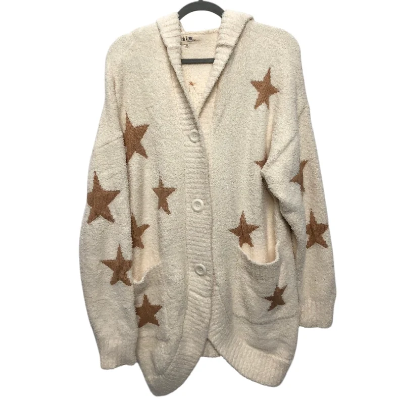 Sweater Cardigan By Peach Love Cream California In Beige, Size:M
